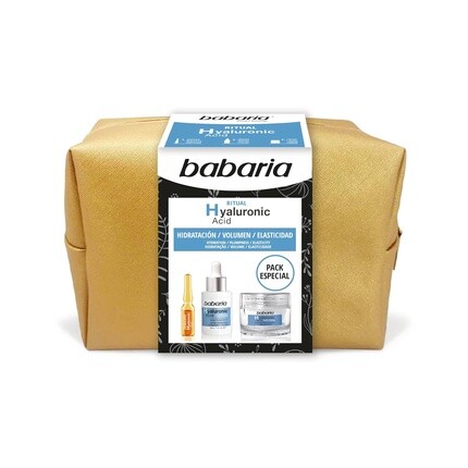 

Специальная упаковка косметички Babaria Hyaluron Ritual с кремом для лица 50 мл, сывороткой для лица 30 мл и ампулой для лица 2 мл — увлажняет, увеличивает объем