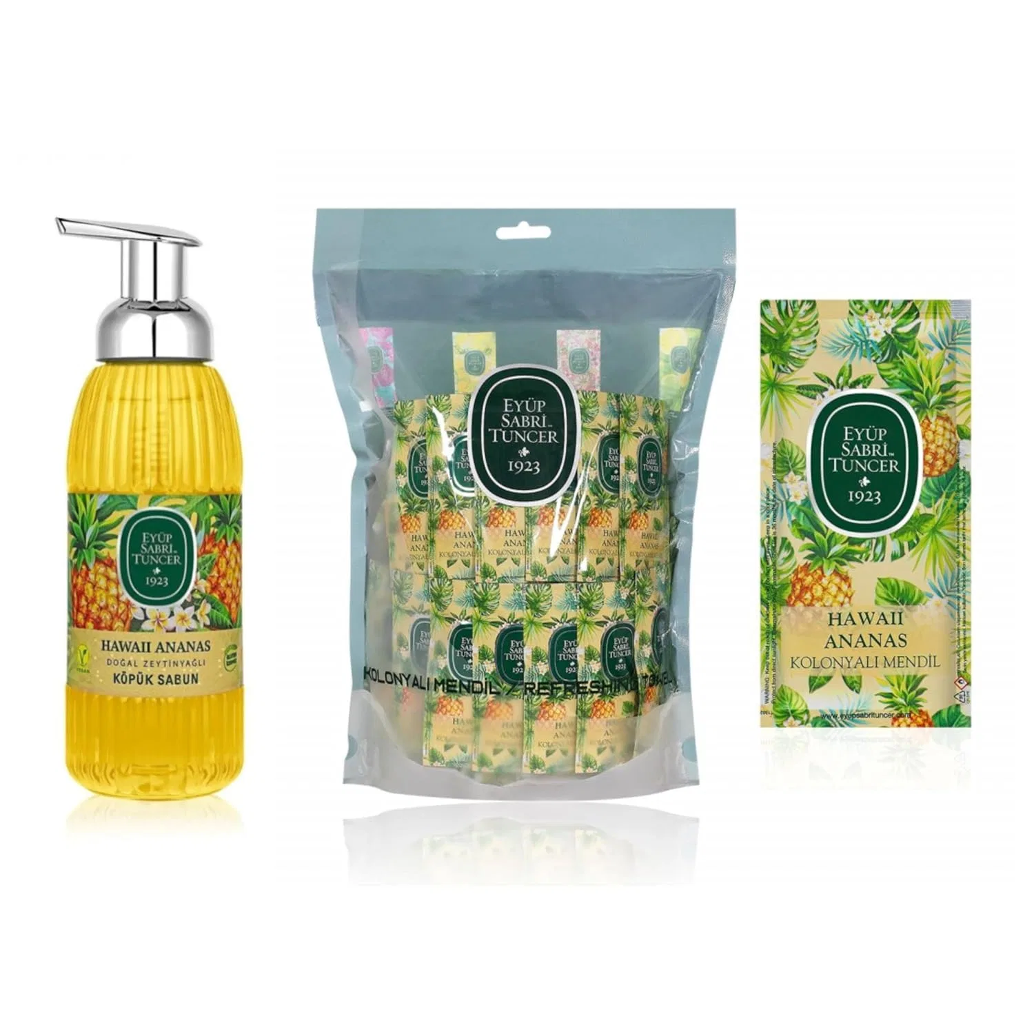 Набор для ухода за руками EYÜP SABRİ TUNCER Hawaiian Pineapple: мыло-пена 500 мл + салфетки 150 шт. Eyüp Sabri Tuncer