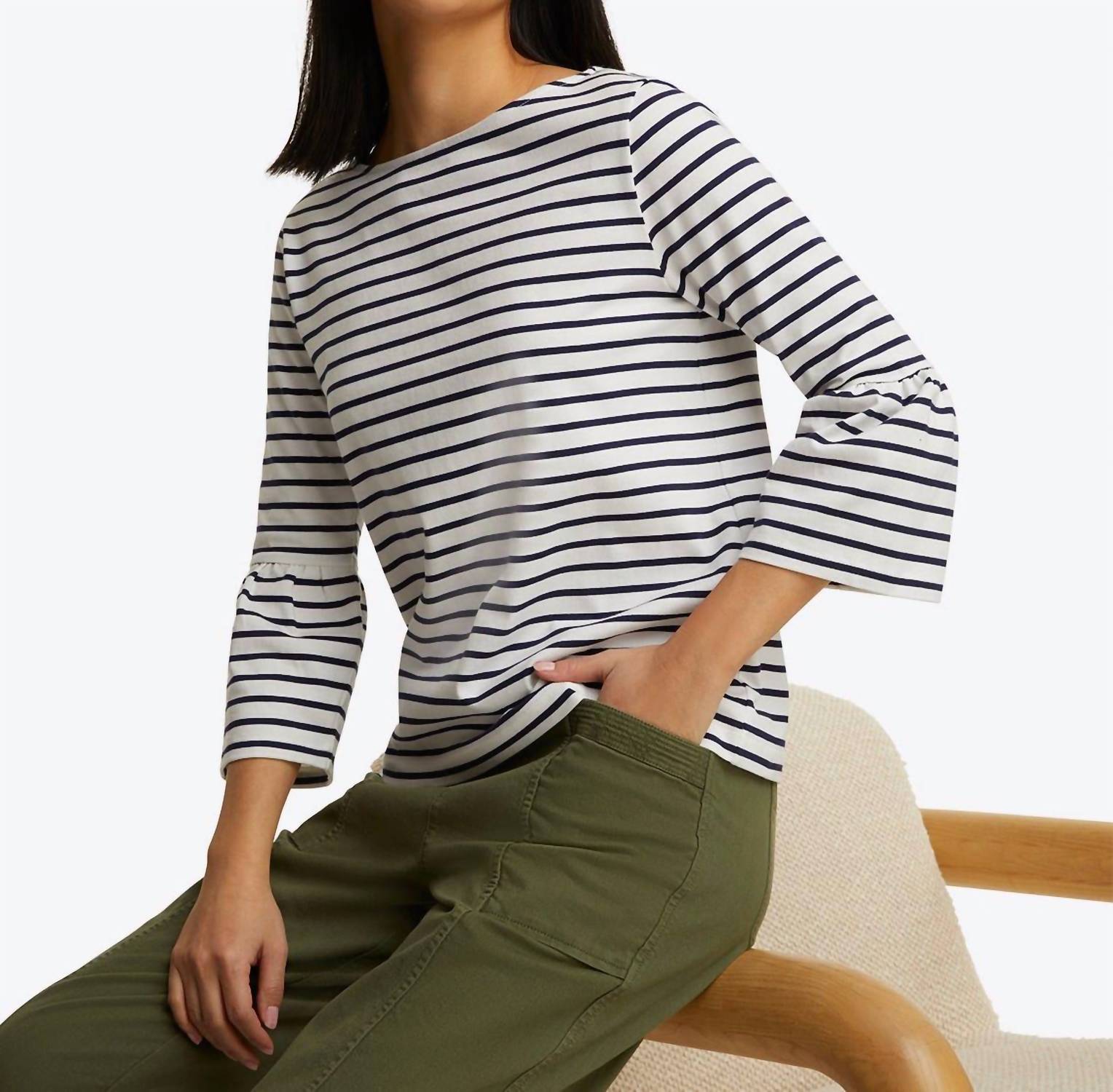 

Топ Corey Bell с рукавами в морскую полоску Draper James, цвет nautical stripe