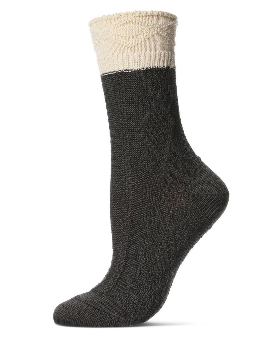 

Женские носки Diamond Bits Soft-Fit Two-Tone Crew Sock MeMoi, Dark gray heather