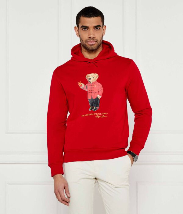 

Толстовка мужская Polo Ralph Lauren с принтом медведя, красный