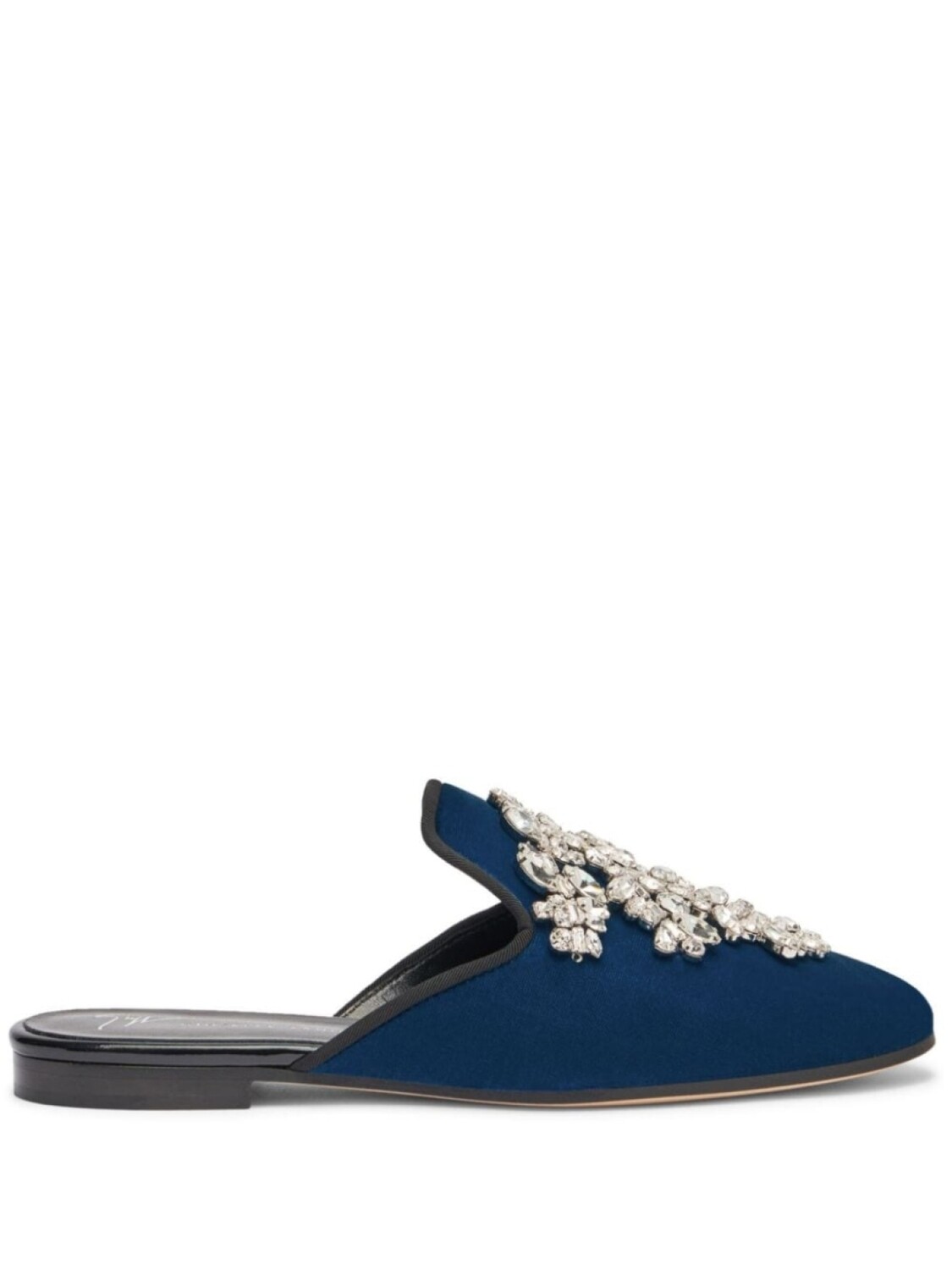 Бархатные мюли Elsa с кристаллами Giuseppe Zanotti, синий
