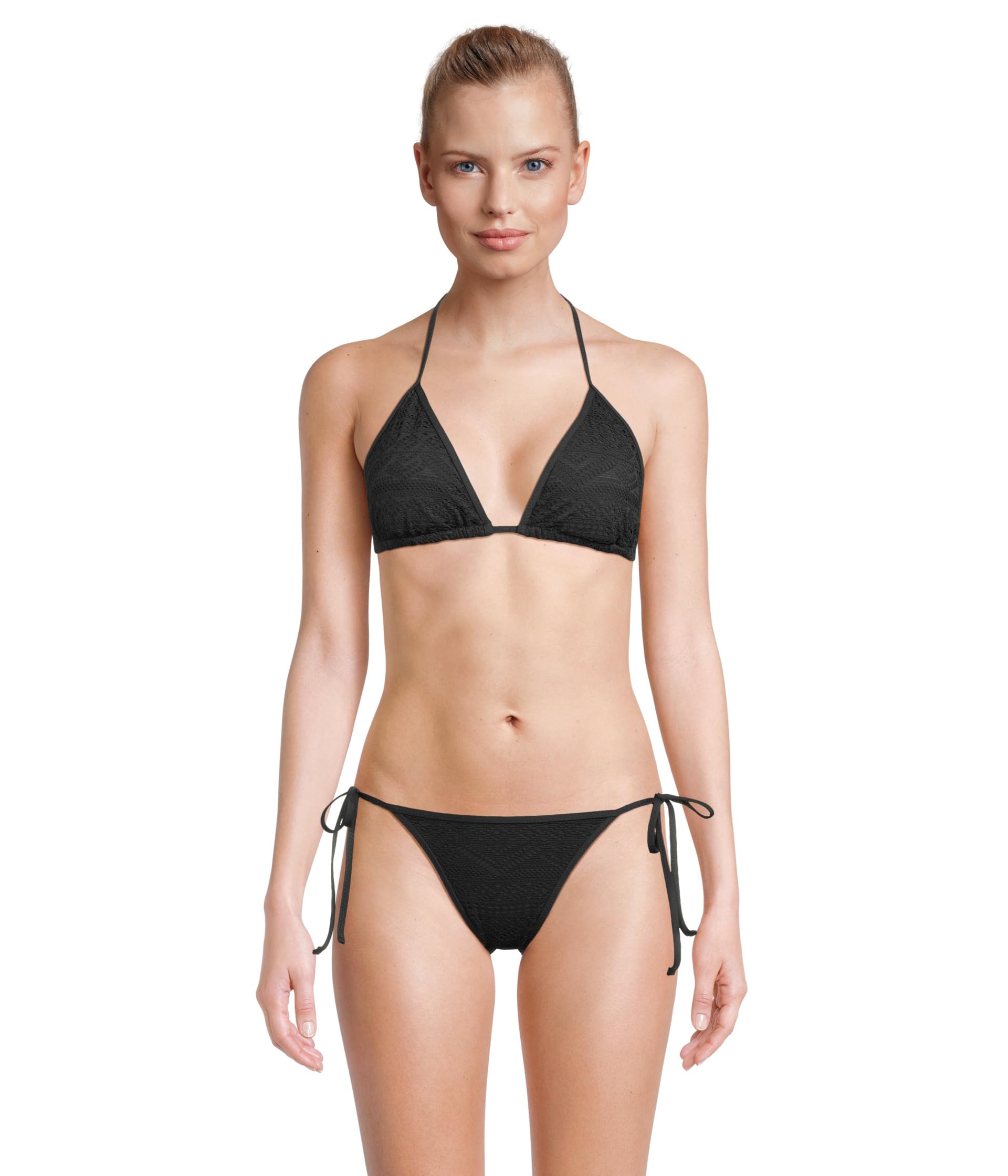 

Пляжный топ BECCA Color Play Crochet Cheryl Triangle Top, черный