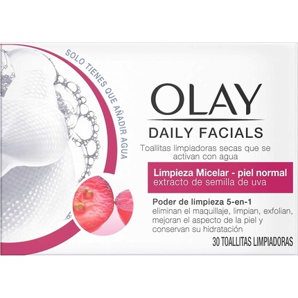 Мицеллярная вода Olay — Ежедневные процедуры для лица -в- , активируемые водой сухие салфетки, мицеллярное — фото 2