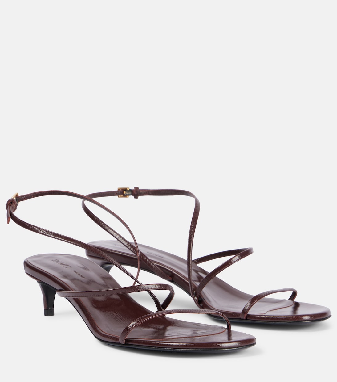 Плетёные кожаные сандалии Loop 35 Khaite, Red Wine