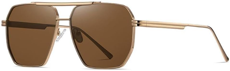 

Мужские солнцезащитные очки UV400, модные женские солнцезащитные очки в металлической оправе, для вождения, пляжа, путешествий и отдыха на природе, с козырьком HVTVTLA, Gold Tea