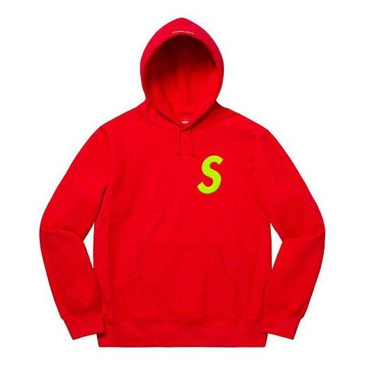 

Толстовка fw19 week 2 s logo hooded sweatshirt logo Supreme, красный