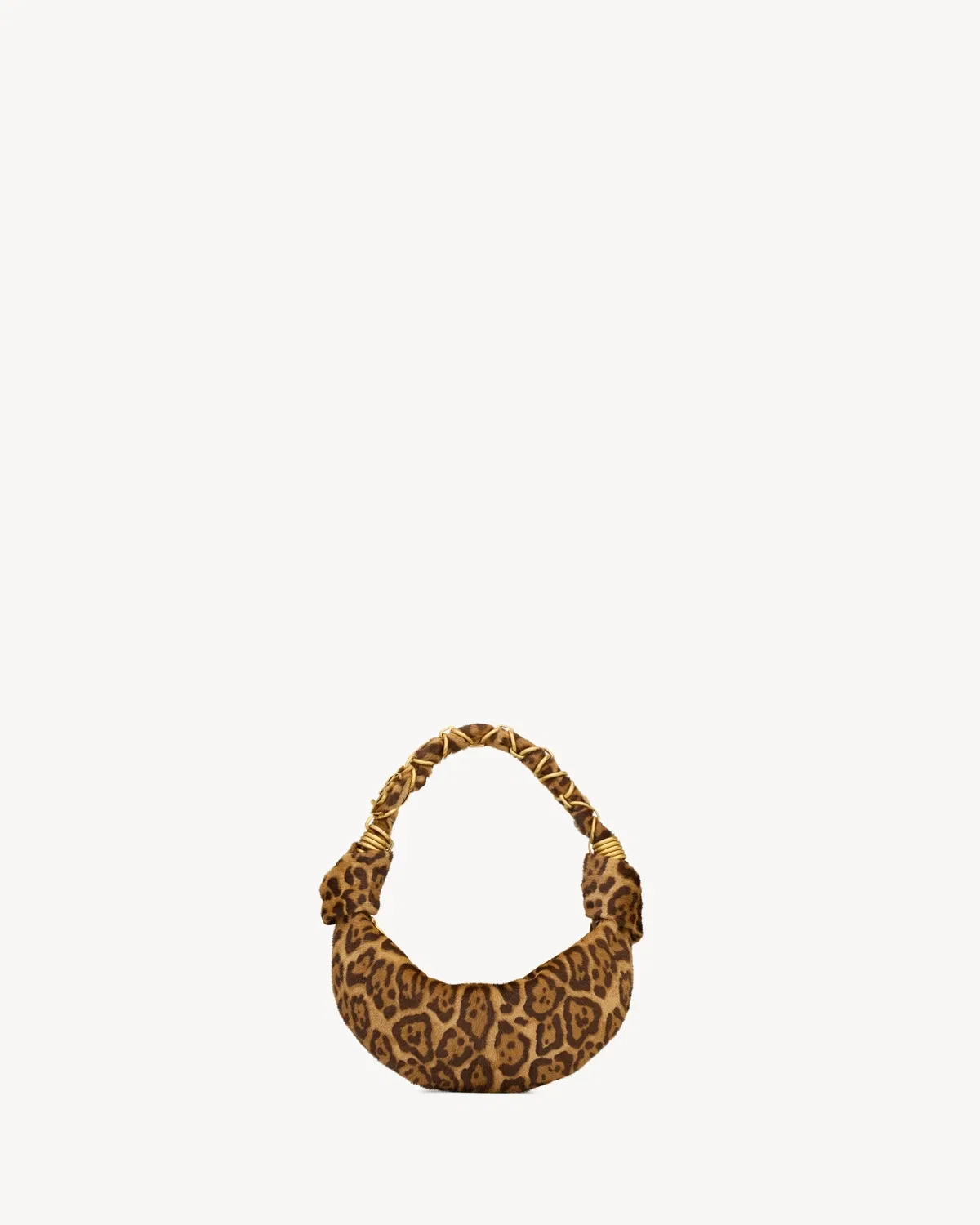 Мини-хобо AMALIA из кожи пони SAINT LAURENT, коричневый