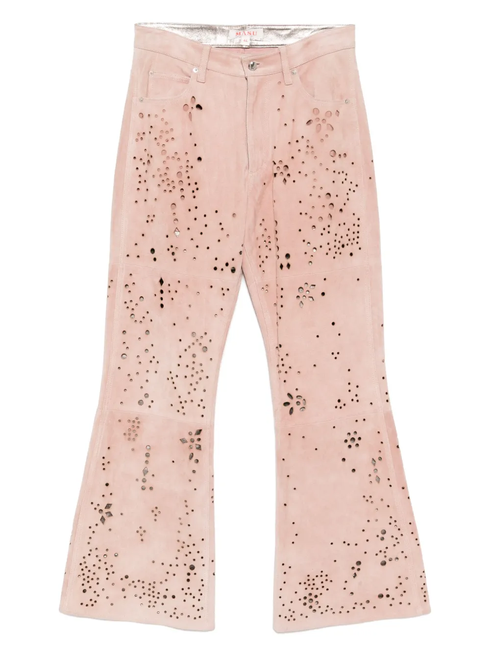 

Расклешенные кожаные брюки Galaxy-cut MASU, розовый