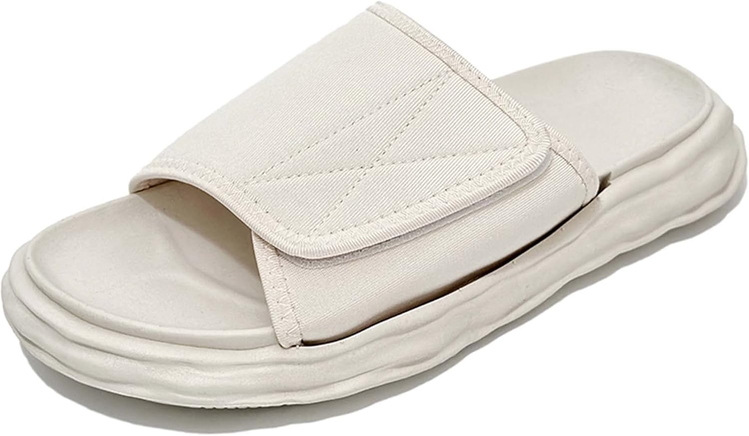 

Мужские сандалии летние тапочки повседневные однотонные простые дышащие удобные мягкие для улицы и дома пляжные обувь Generic, Cream