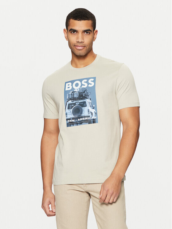 

Футболка стандартного кроя Boss, бежевый