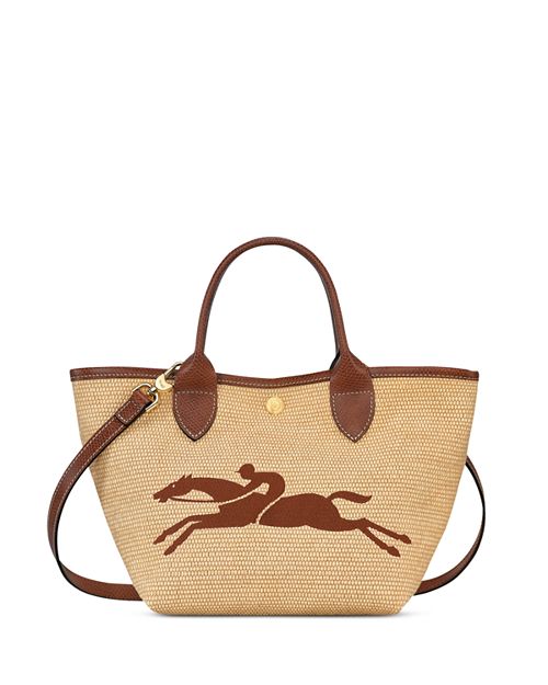 

Маленькая сумка-тоут Le Panier Pliage с ручкой сверху из рафии Longchamp, цвет Tan/Beige