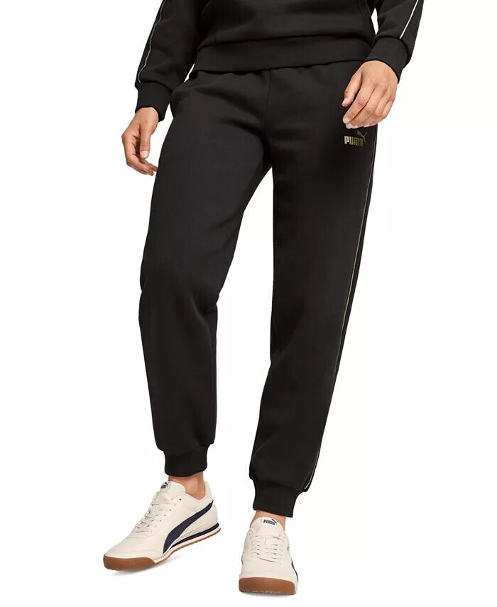 

Женские флисовые брюки-джоггеры с металлическим отливом Puma, черный