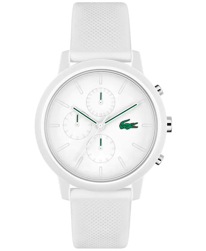 

Мужские часы L 12.12. Chrono White с силиконовым ремешком 43 мм Lacoste