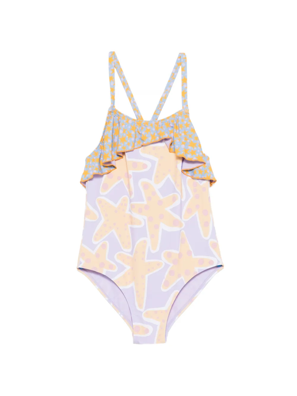 

Купальник с принтом морских звезд Stella Mccartney Kids, фиолетовый