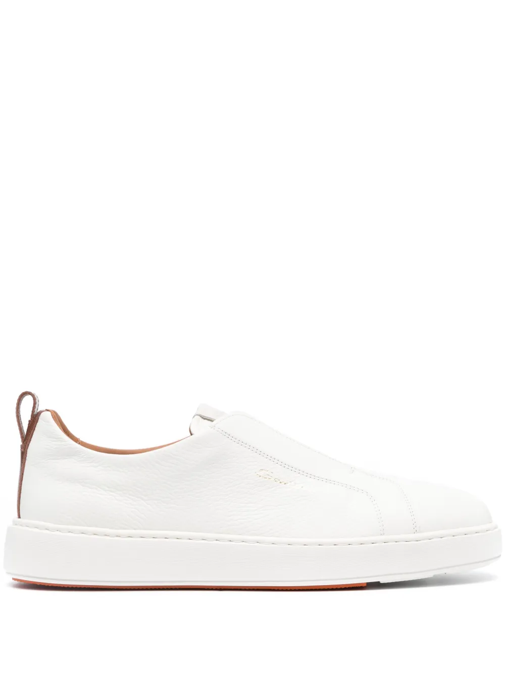 

Кожаные слипоны Santoni, белый