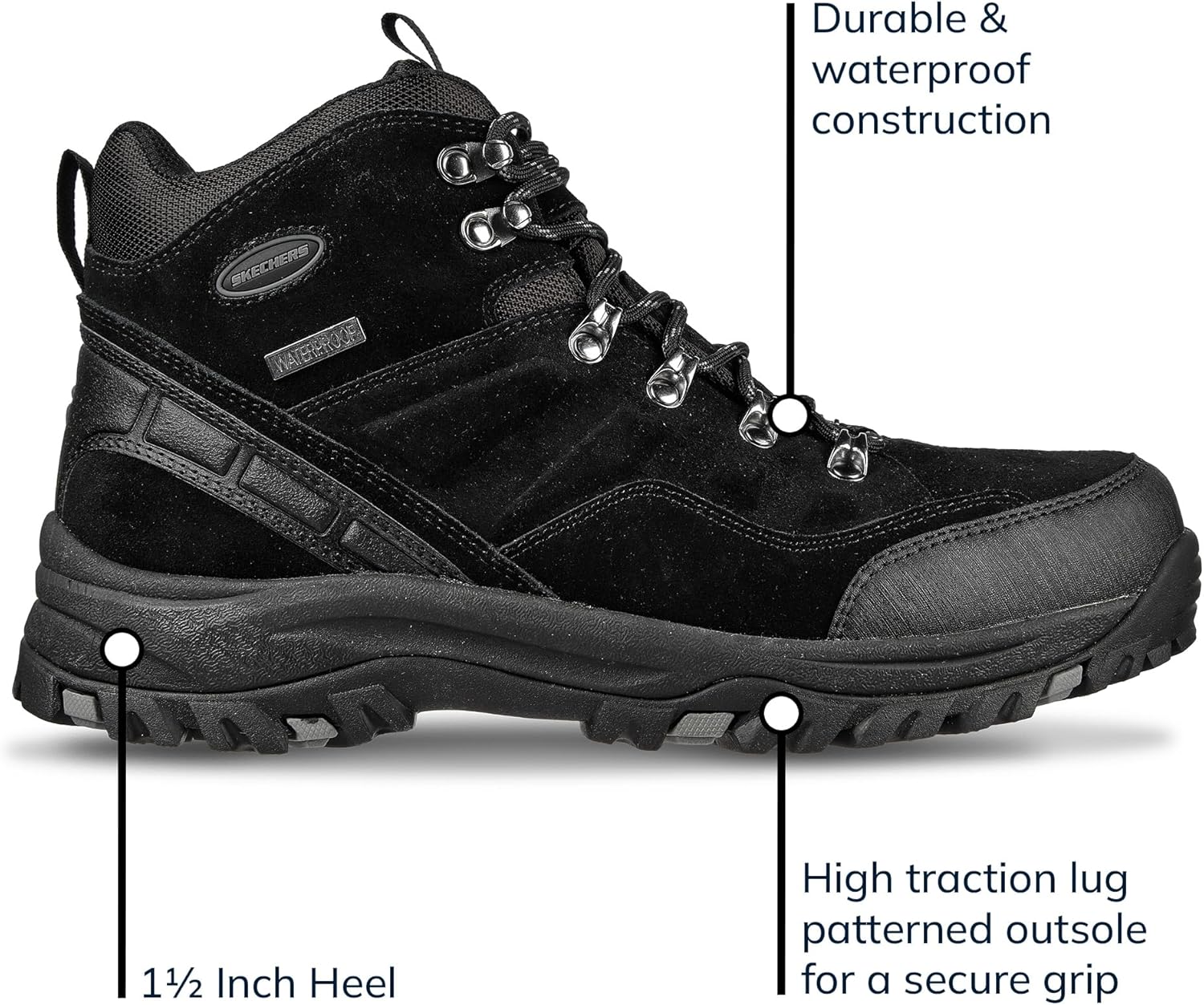 Мужские походные ботинки Skechers Relment-Pelmo, черный — фото 4