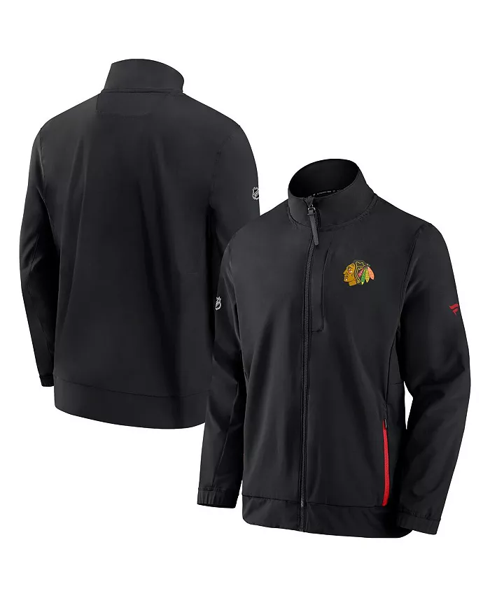 

Мужская черная куртка Chicago Blackhawks Authentic Pro Rink Coaches с молнией на всю длину Fanatics