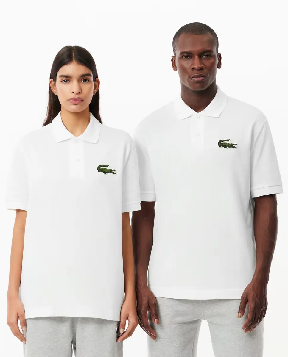 

Мужская рубашка-поло свободного кроя с короткими рукавами Lacoste, белый