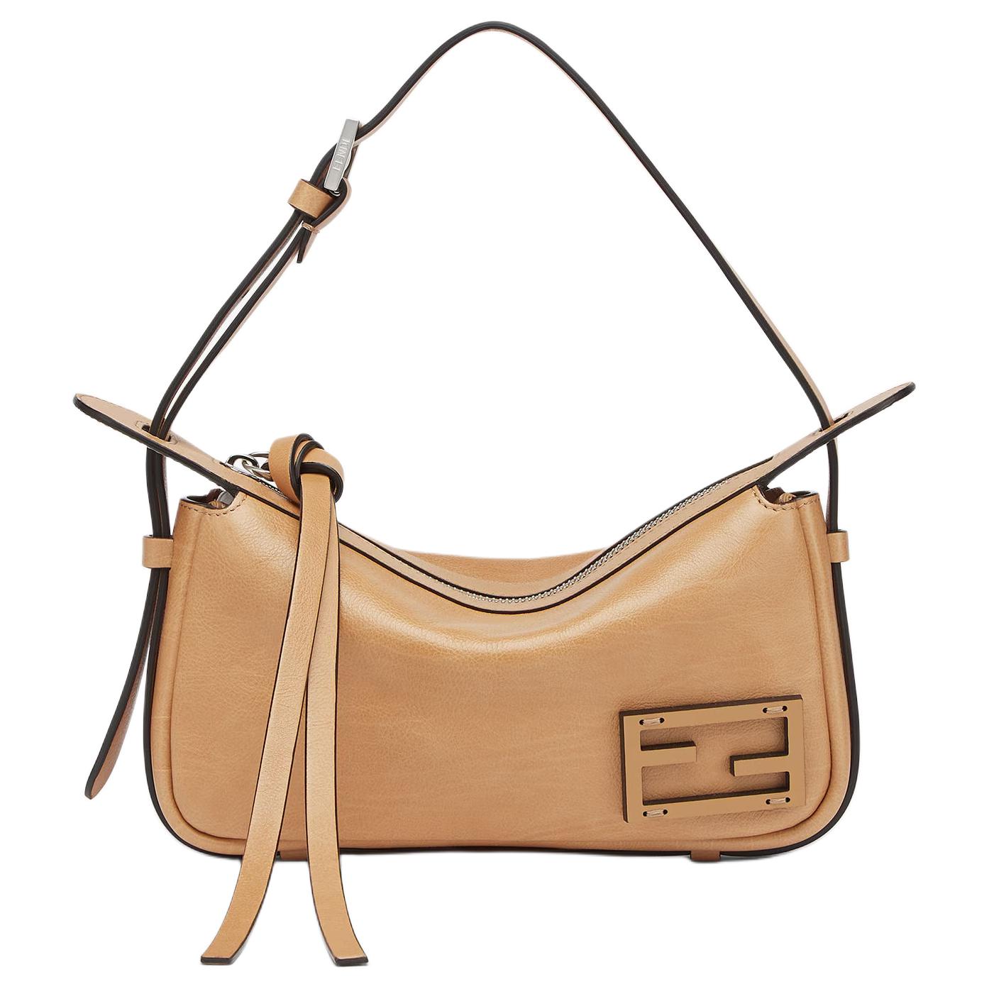 

FENDI Женская кожаная сумка через плечо Trumpets, коричневая