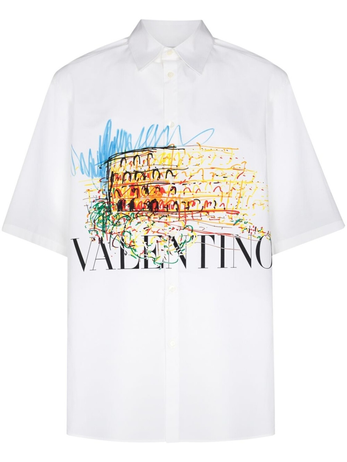 

Valentino Garavani рубашка с принтом Roman Sketches, белый