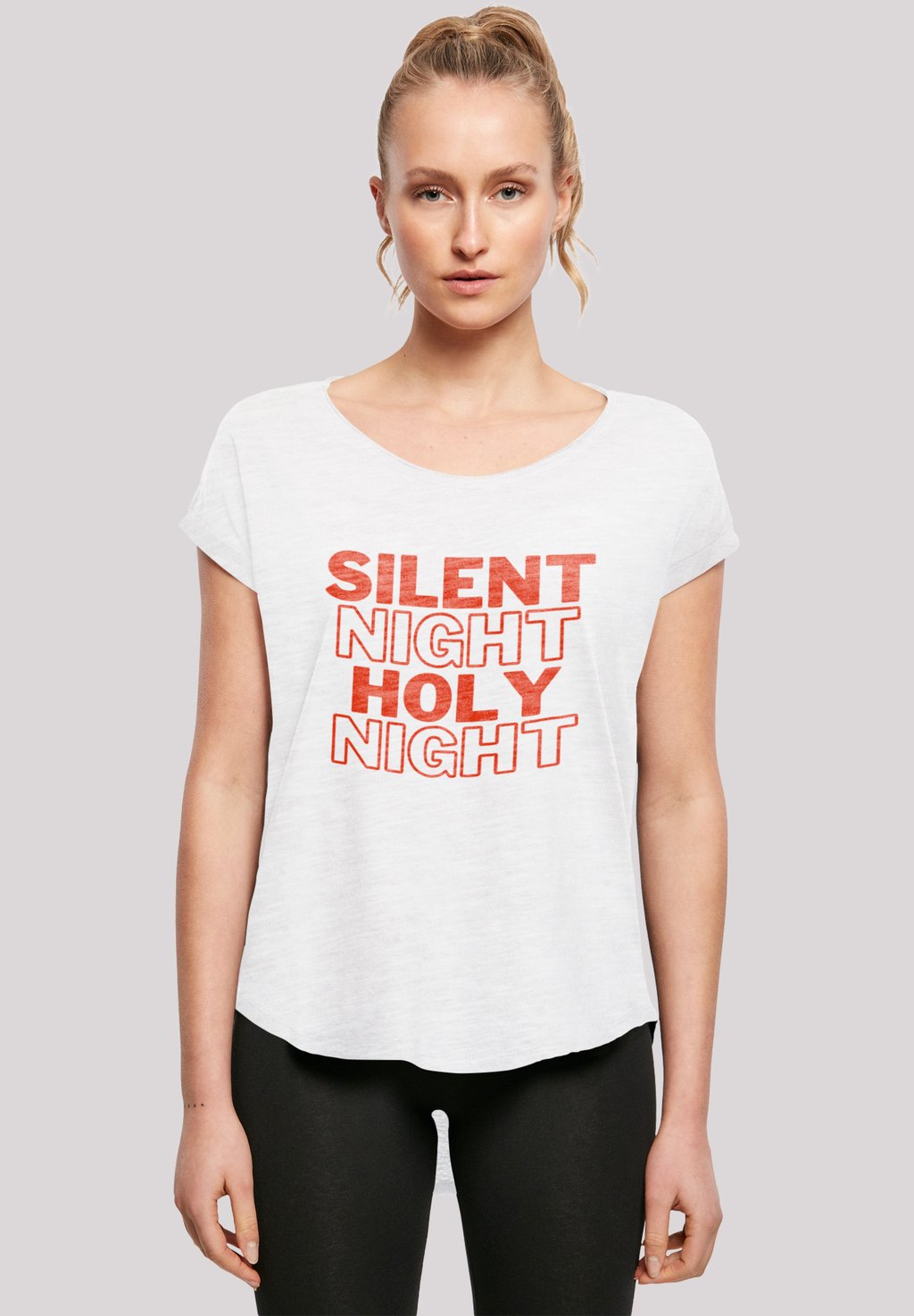 

Футболка с принтом SILENT NIGHT HOLY NIGHT WEIHNACHTEN F4NT4STIC, белый