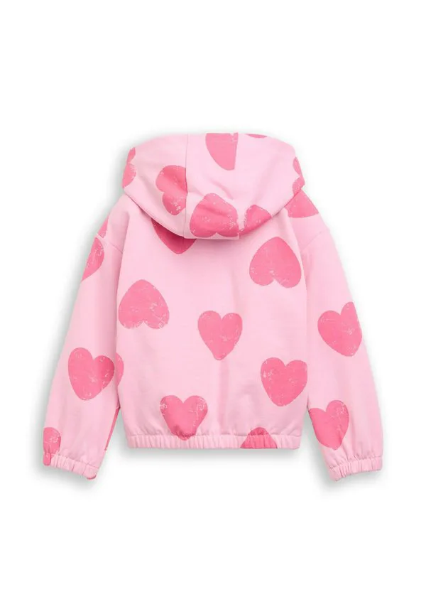 Толстовка с капюшоном на молнии Tom Tailor, Big Pink Heart Print — фото 2