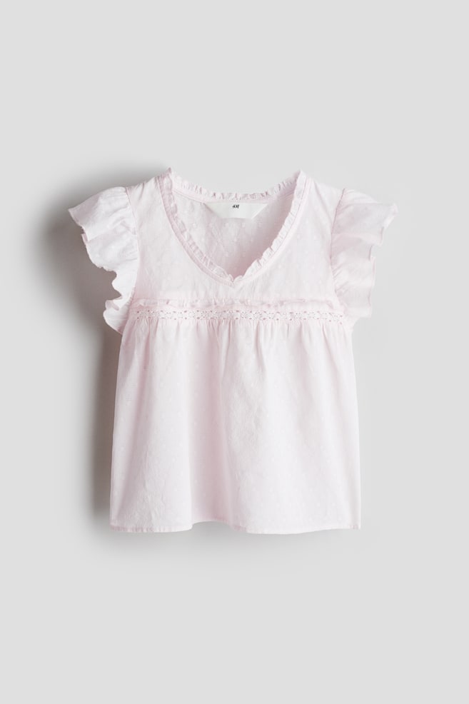 

Блузка из хлопка с воланами H&M, розовый