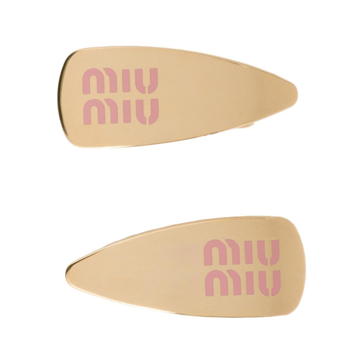 

MIU MIU Металлические эмалевые заколки для волос Women's Gold