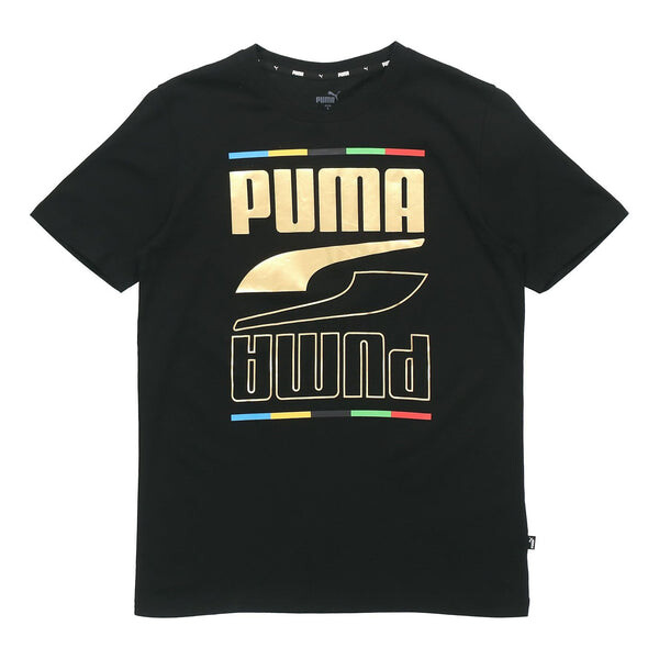 

Футболка bronzing large logo printing short sleeve black Puma, черный