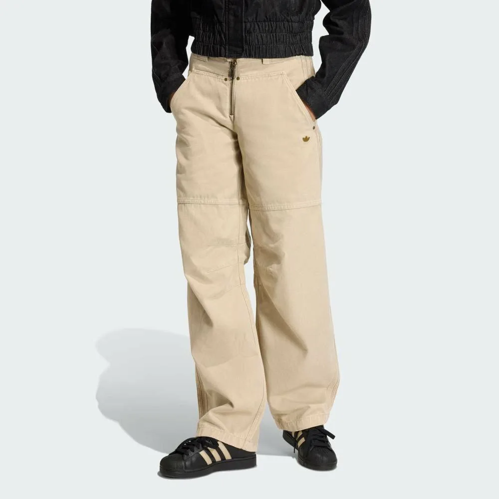 Свободные брюки Adidas из парусины Adidas, beige