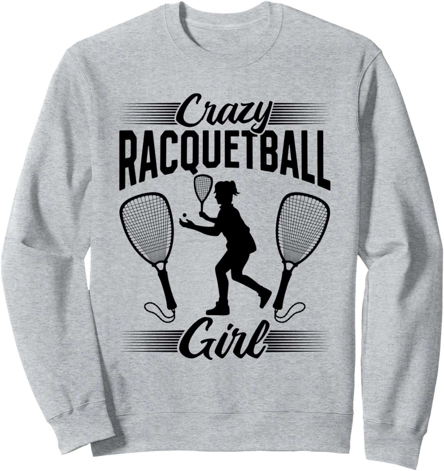 

Толстовка Сумасшедшая девушка, играющая в ракетбол Racquetball Girls, серый