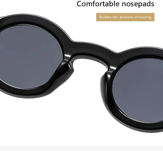 

Солнцезащитные очки для мужчин и женщин - защита UV400 - маленькая круглая оправа с цветными линзами для занятий спортом на открытом воздухе и вождения QWBSER, 6