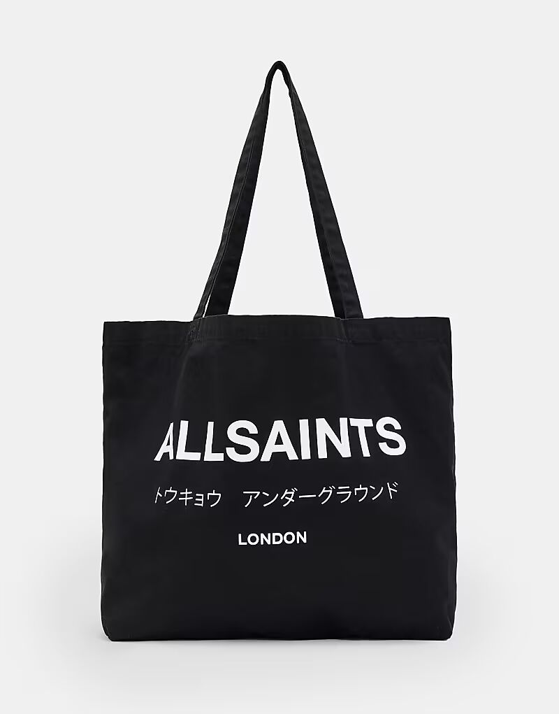 

Сумка-тоут AllSaints Underground Unisex черного цвета