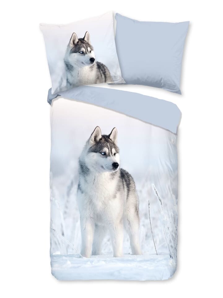 

Постельное белье Traumschloss Renforcé Sachar Husky Schnee blau, синий