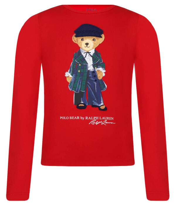 

Кофта детская Polo Ralph Lauren с фирменным медведем, красный
