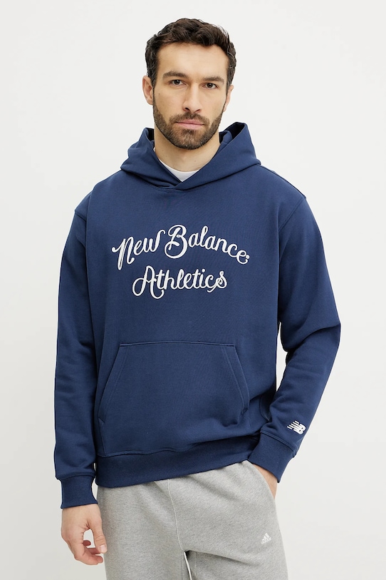 

Хлопковая толстовка New Balance, темно-синий