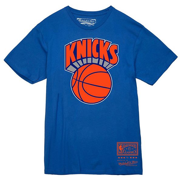 

Мужская футболка new york knicks hardwood classics vintage logo синяя Mitchell & Ness