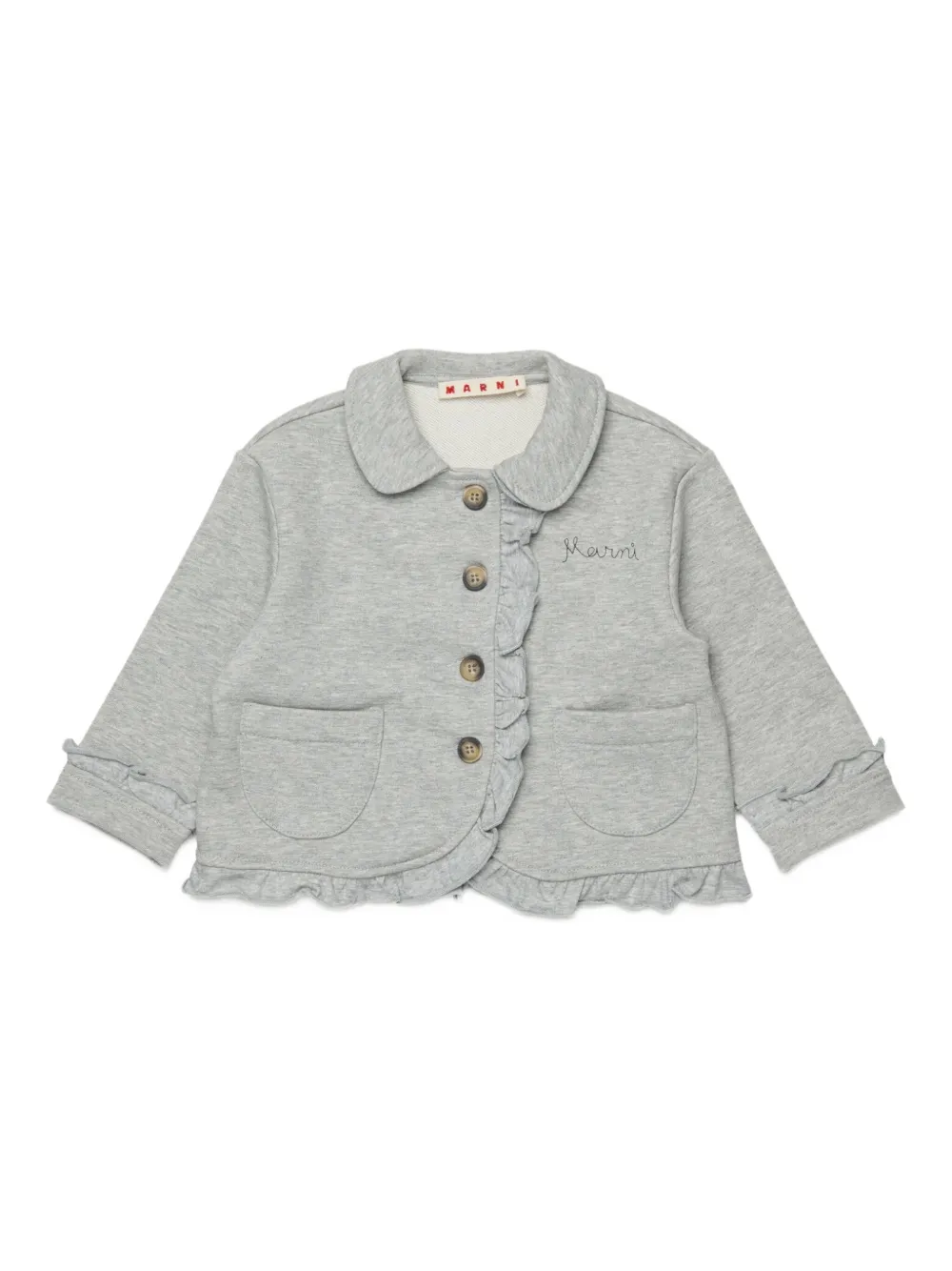 

Куртка с оборками и логотипом Marni Kids, серый