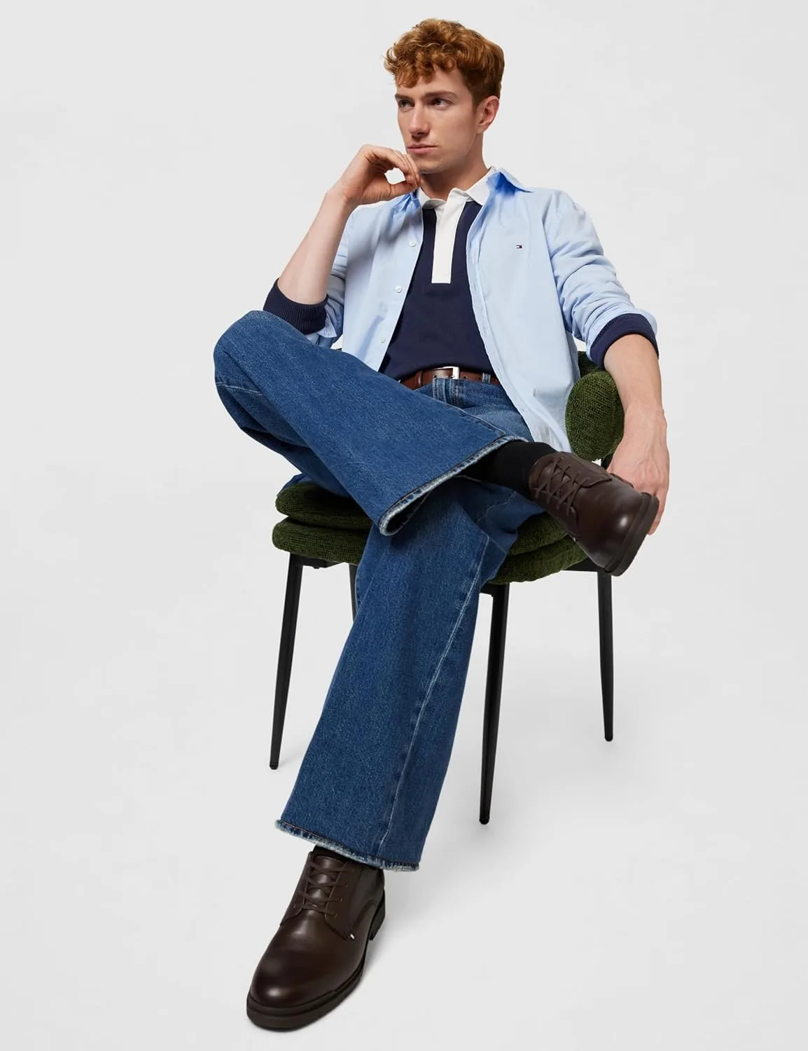 Мужские кроссовки Tommy Hilfiger изготовлены из черной кожи — фото 2