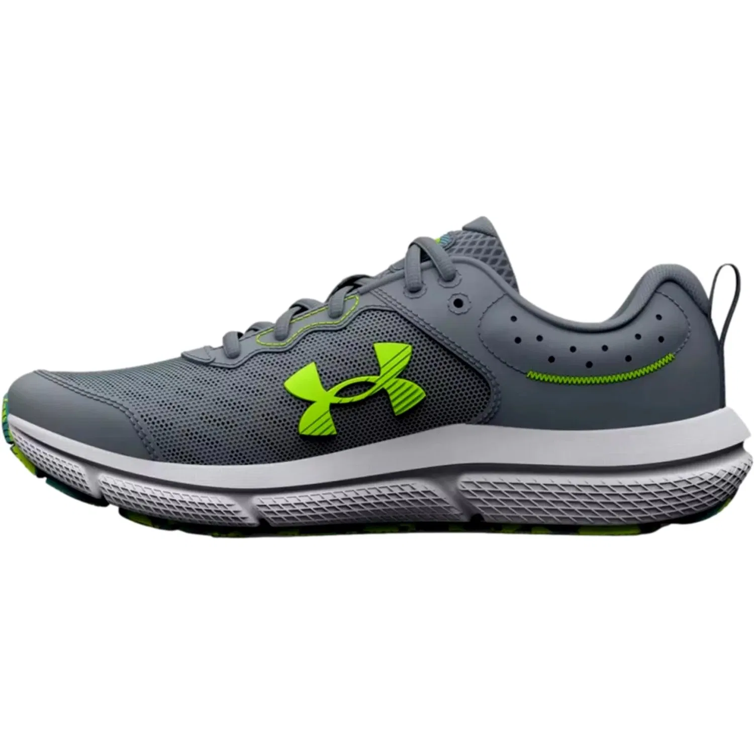 Under Armour BGS Assert 10 Gravel / Glacier Blue / Lime Surge 3026182-102 Grade-School — фото 2