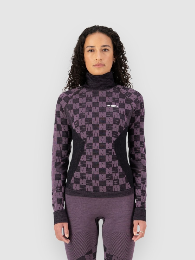 

Функциональная рубашка Mons Royale Ascender Merino Mock Neck Funktionsshirt, mauve/black, Черный, Функциональная рубашка Mons Royale Ascender Merino Mock Neck Funktionsshirt, mauve/black