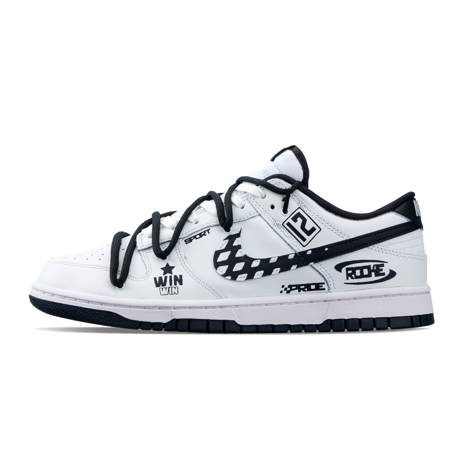 

Кроссовки Nike Dunk Skateboarding Shoes Women's Low-top Black/white, белый