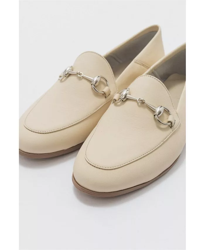 Пенни Лоферы с конской пряжкой из кожи Forever & Always Shoes, коричневый/бежевый — фото 2