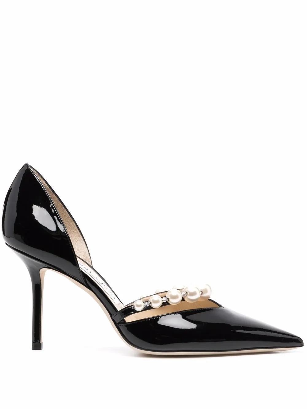 Туфли Aurelie 85 с искусственным жемчугом JIMMY CHOO, черный