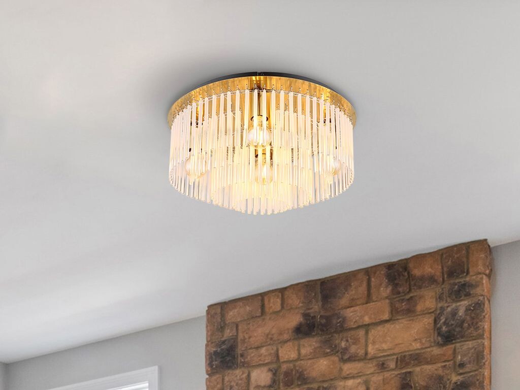 

Потолочный светильник на стержнях из настоящего стекла Ø50см. Globo Lighting