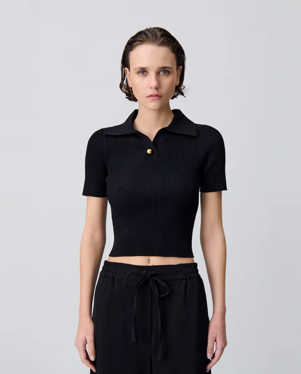 

Женский топ тонкой вязки Claudie Pierlot, чёрный