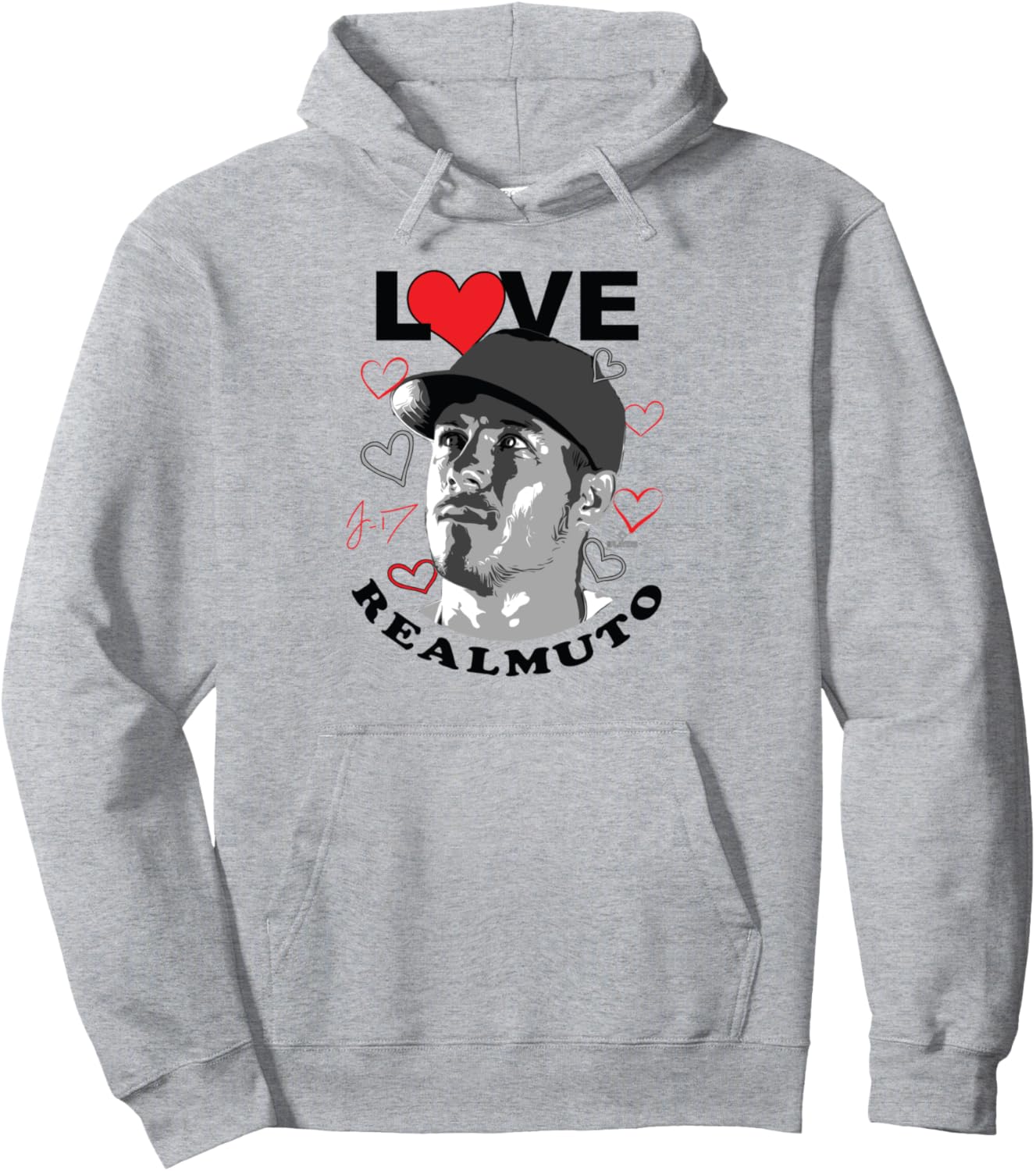 

Толстовка Love JT Realmuto Valentine Philadelphia Baseball MLBPA Ryno Sports, серый