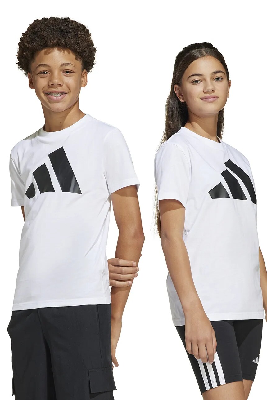 Футболка детская хлопковая Adidas, белый — фото 2