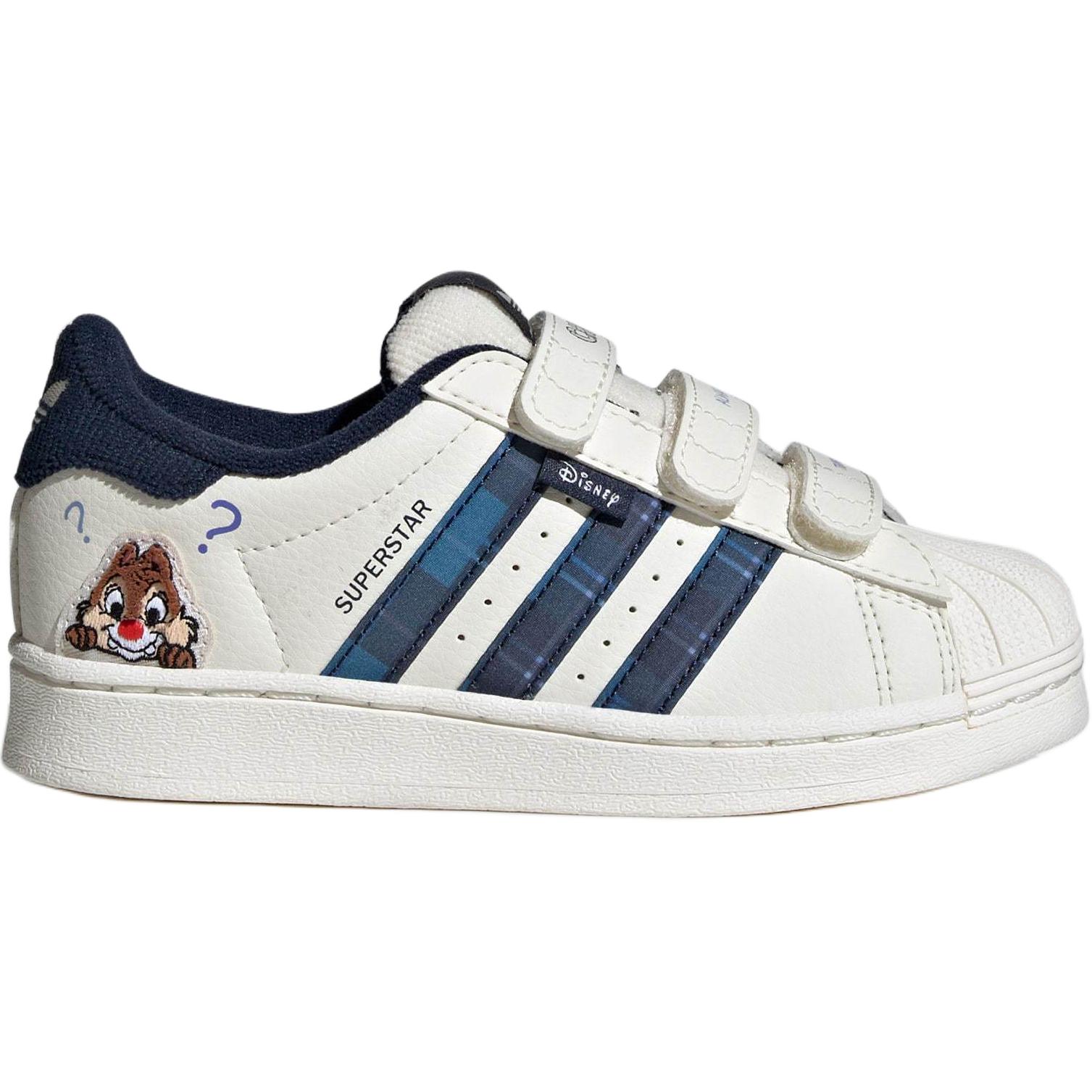 Disney x SUPERSTAR Детские низкие кеды для скейтбординга Белый Серый Возраст 3-7 лет Adidas Originals, Ярко-белый/Айвори/Серый — фото 2